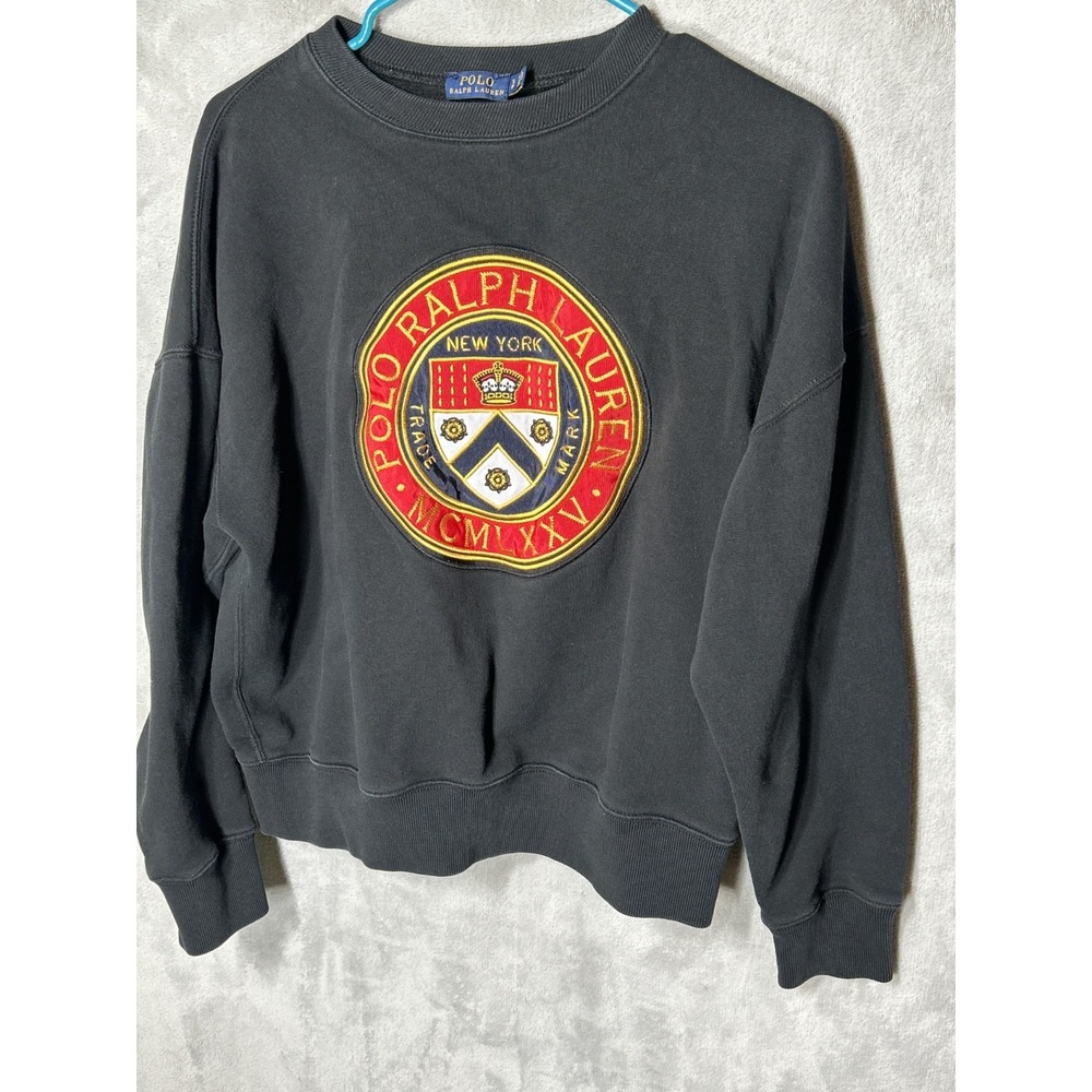 Polo Cookie Patch Ralph Lauren Sweater Vintage Ski Patrol S Big Crest Logo